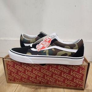 Vans Camouflage and Black Athletic Shoes